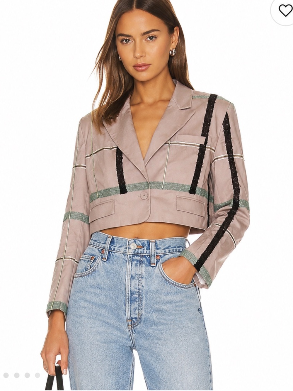 Jnylon studios Cropped wide LONDA Emerald Line Solid Jacket